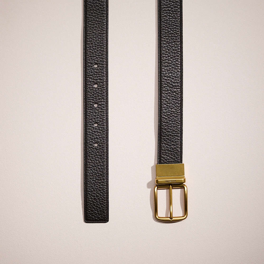 Shop Coach Restored Signature And Harness Buckle Cut To Size Belt, 32mm In Black/mahogany