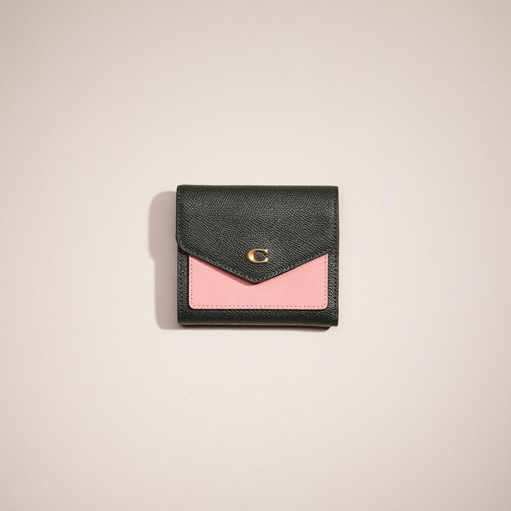 Coach Restored Wyn Small Wallet In Colorblock In Brass/amazon Green Multi