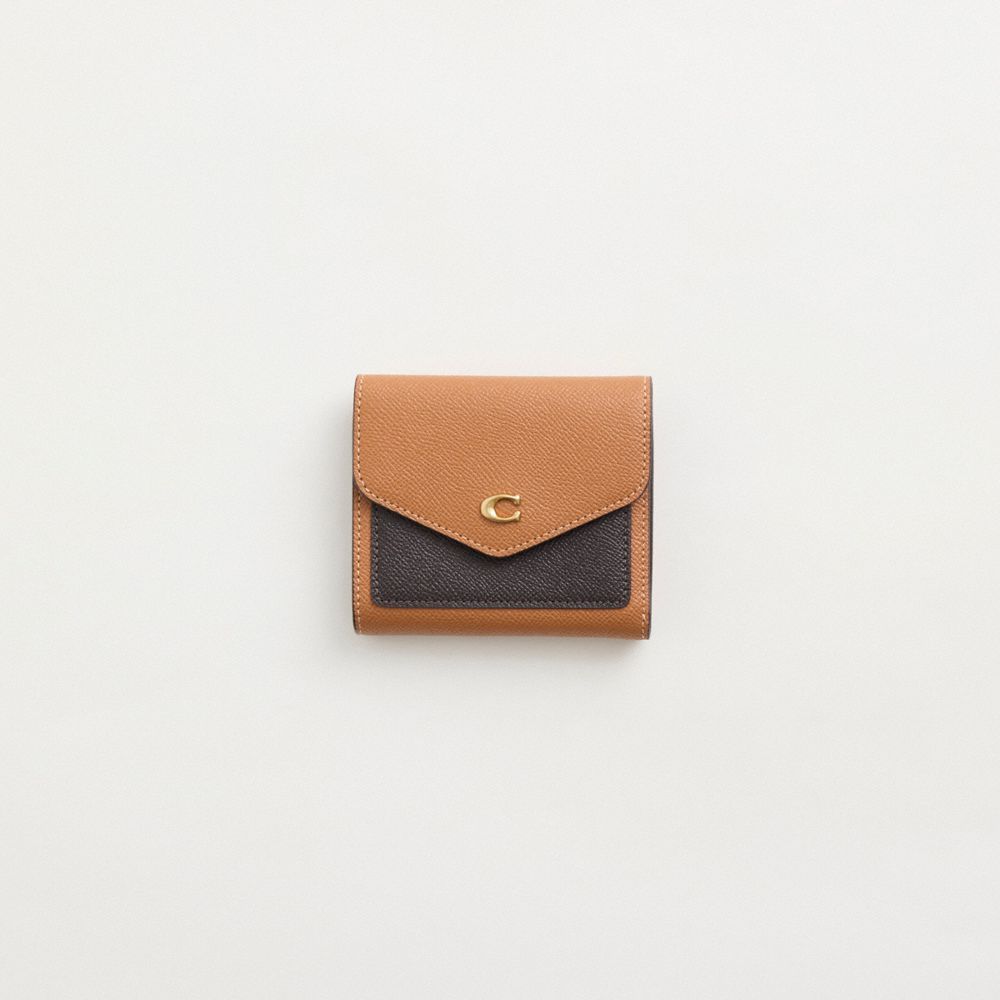 Coach Restored Wyn Small Wallet In Colorblock In Brass/light Camel Multi
