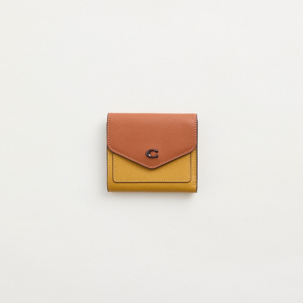 COACH®,Restored Wyn Small Wallet In Colorblock,Leather,Coin,Tri Fold,Metal,Logo,Color Block,Scratch Resistant,Casual,,Front View