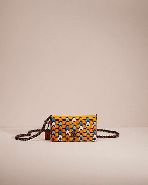 COACH®,RESTORED DINKIER WITH COLORBLOCK COACH LINK,Pewter/Goldenrod Multi,Front View