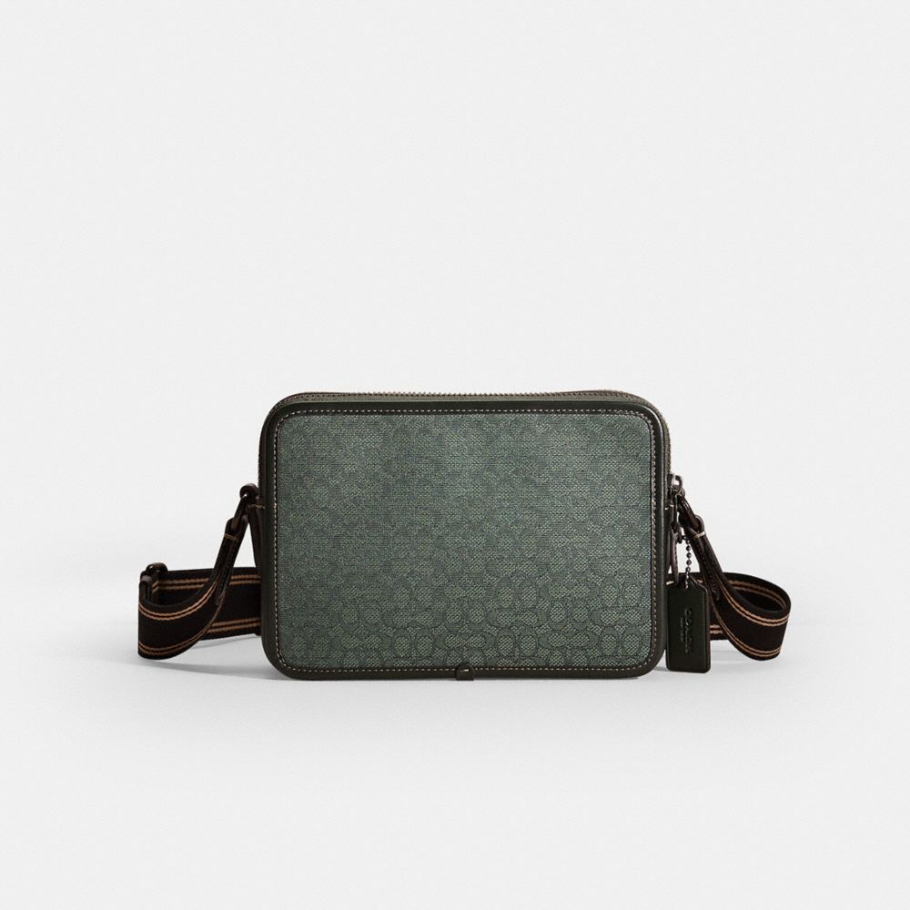Coach Restored Charter Crossbody 24 In Micro Signature Jacquard In Amazon Green