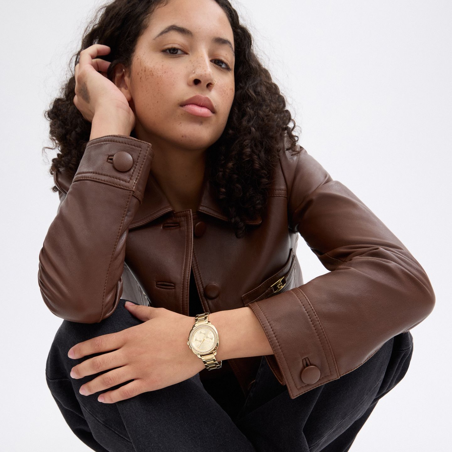 Женские часы Coach Kitt Chronograph, 34MM, цвет: Золотой — фото 4