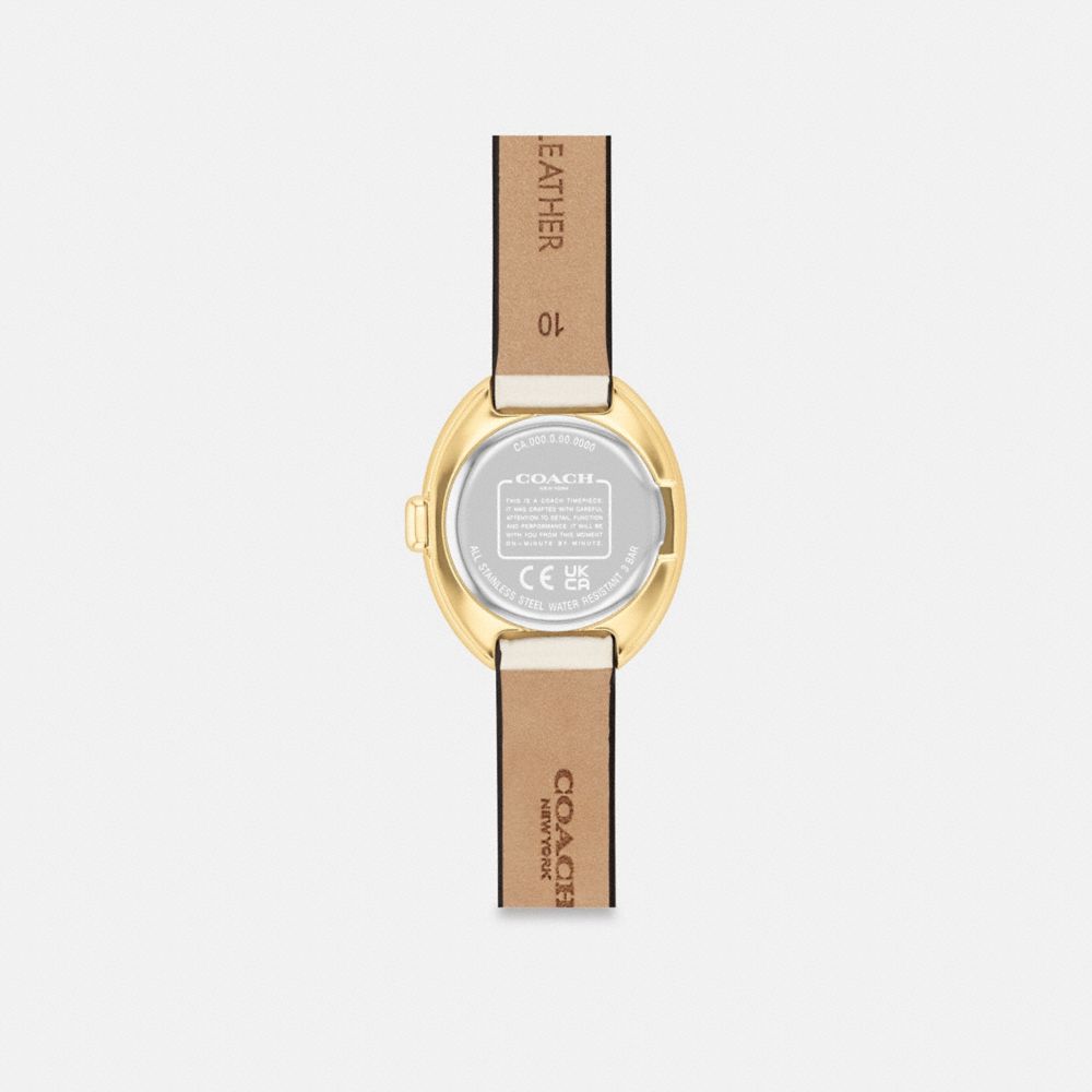 COACH®,MONTRE SAMMY, 22 MM,Craie,Back View