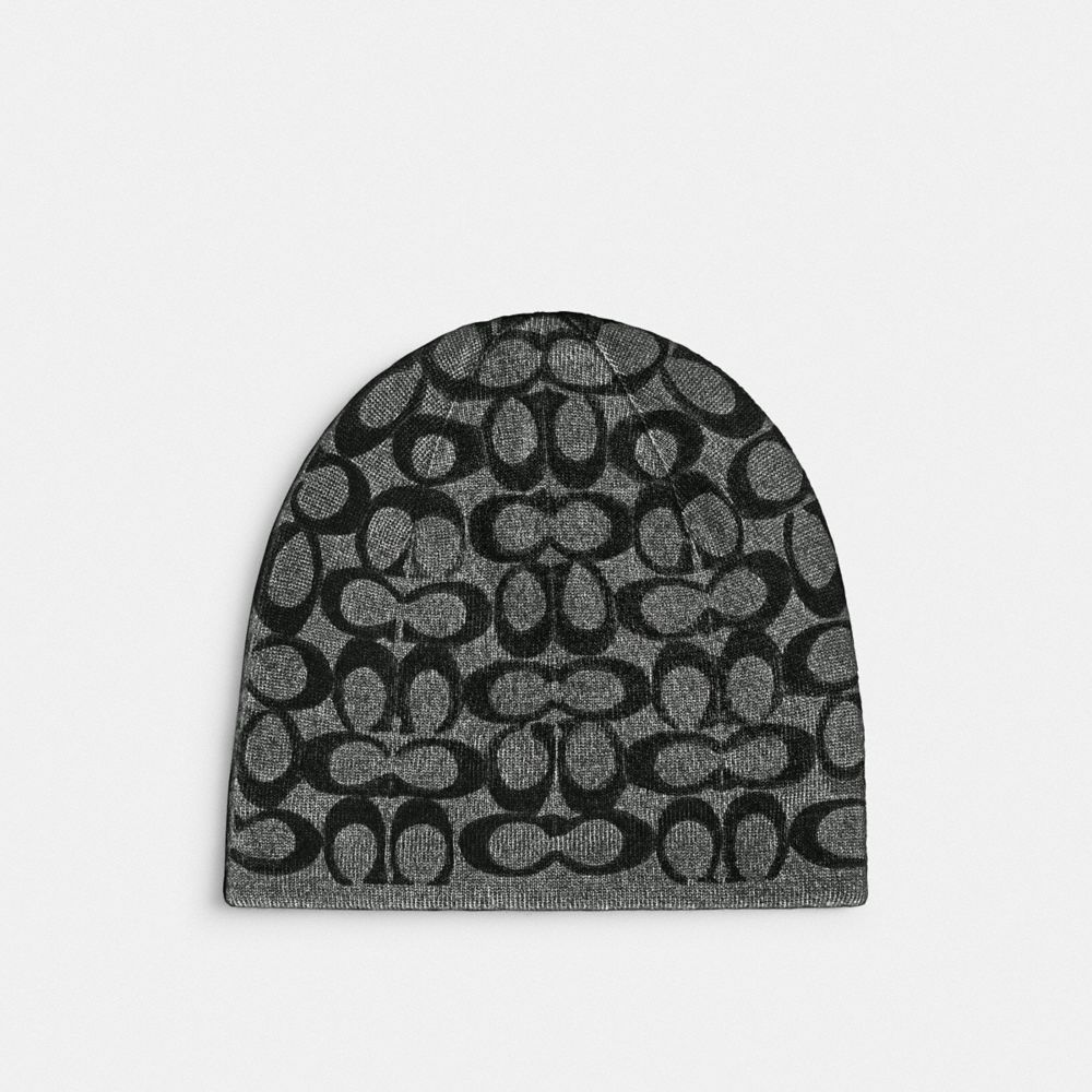 COACH®,Reversible Signature Beanie,Wool,Beanie,Reversible,Casual,Multi Color,Front View