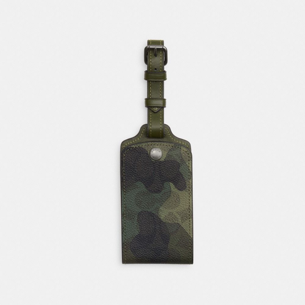 COACH®,Luggage Tag In Signature Camo Print,Bag Accessories,Casual,Multi Color,Front View