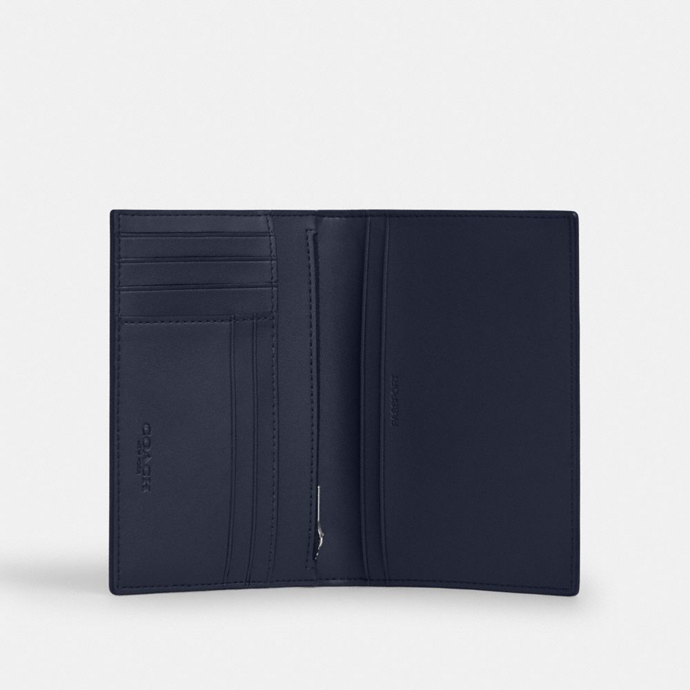 COACH®,Passport Card Case In Signature Camo Print,Passport Case,Bi Fold,Card Case,Pouch,Travel,Multi Color,Inside View,Top View