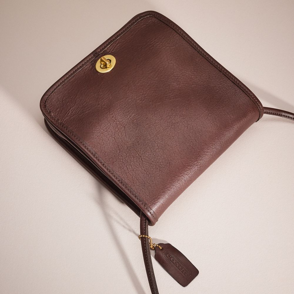 COACH®,Vintage Compact Pouch,Leather,Crossbody,Casual,Brown,Closer View