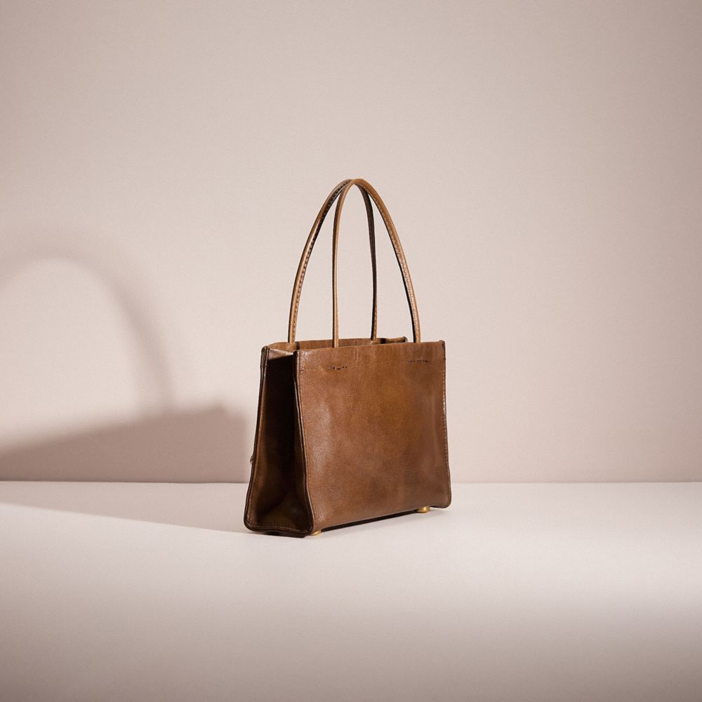 COACH®,VINTAGE CASHIN CARRY PURSE TOTE,Glovetanned Leather,Mini,Bonnie Cashin Edit,Brown,Angle View