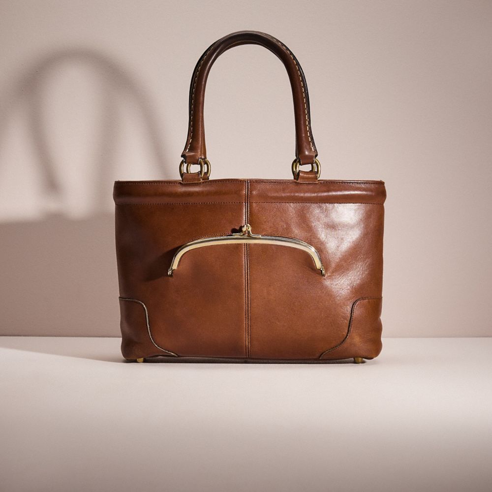 COACH®,VINTAGE CASHIN CARRY SKINNY TOTE,Glovetanned Leather,Bonnie Cashin Edit,Brown,Front View