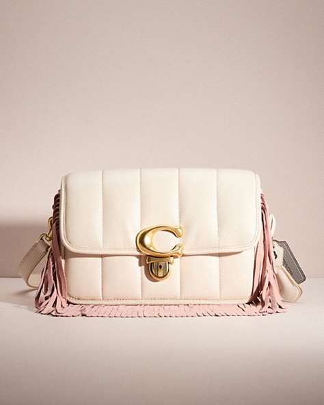 COACH®,UPCRAFTED STUDIO SHOULDER BAG WITH QUILTING,Brass/Chalk,Front View