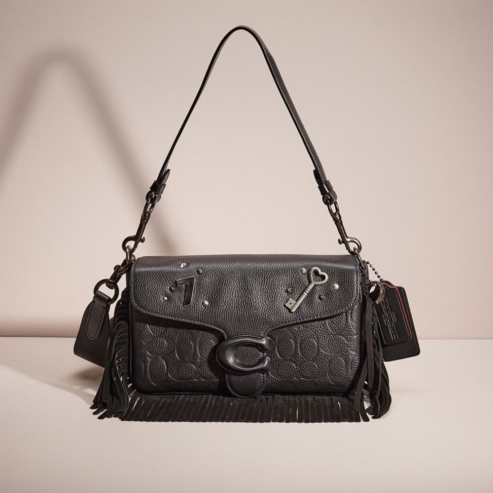 COACH®,UPCRAFTED SOFT TABBY MULTI CROSSBODY IN SIGNATURE LEATHER,Black Copper/Black,Front View