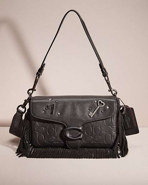 COACH®,UPCRAFTED SOFT TABBY MULTI CROSSBODY IN SIGNATURE LEATHER,Black Copper/Black,Front View