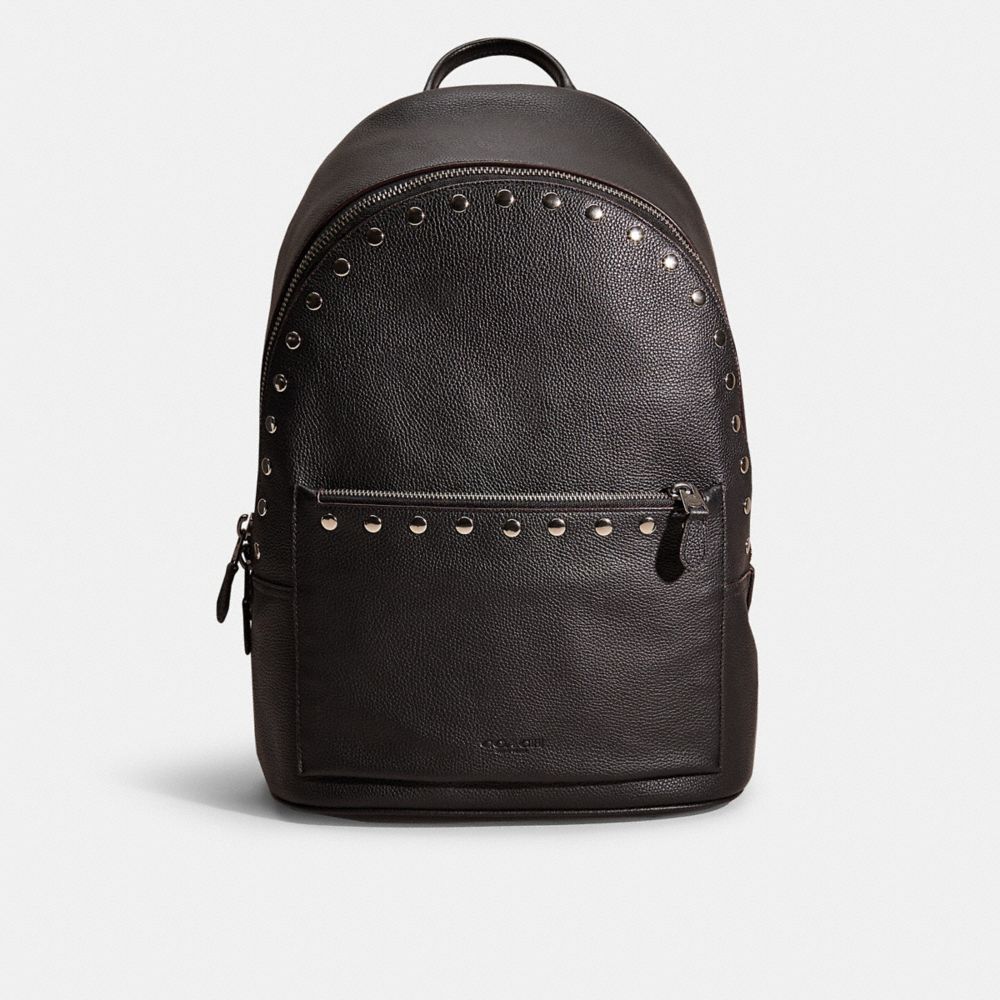 COACH®,UPCRAFTED METROPOLITAN SOFT BACKPACK,Gunmetal/Midnight Navy,Front View