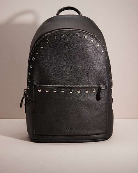 COACH®,UPCRAFTED METROPOLITAN SOFT BACKPACK,Gunmetal/Midnight Navy,Front View