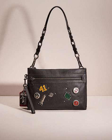 COACH®,UPCRAFTED ACADEMY POUCH,Black,Front View