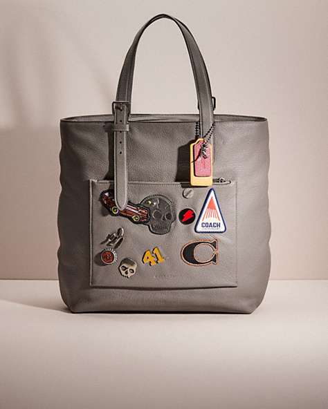 COACH®,UPCRAFTED METROPOLITAN SOFT TOTE,Gunmetal/Heather Grey,Front View
