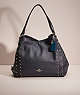 COACH®,UPCRAFTED EDIE SHOULDER BAG 31 WITH FLORAL RIVETS,Navy/Black/Silver,Front View