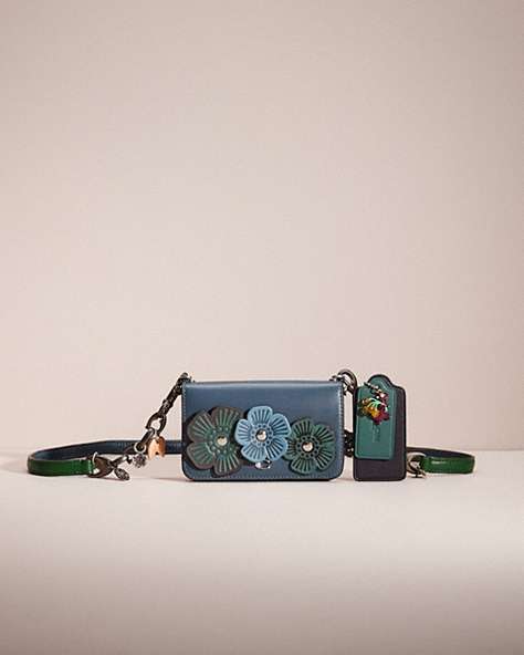 COACH®,UPCRAFTED CROSSBODY CREATION,Garden Party,Silver/Denim,Front View