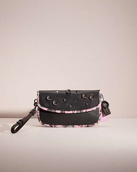 COACH®,UPCRAFTED CLUTCH CROSSBODY,Garden Party,Pewter/Black,Front View