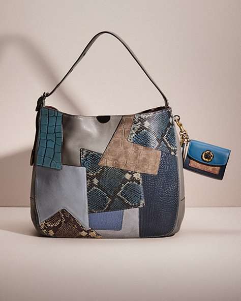 COACH®,UPCRAFTED BEDFORD HOBO,Pewter/Heather Grey,Front View