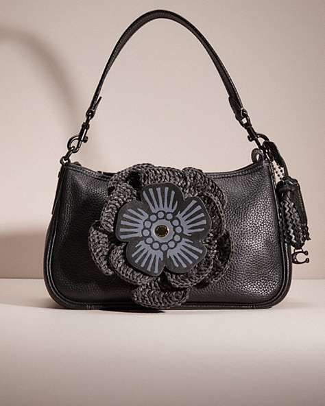 COACH®,UPCRAFTED CARY CROSSBODY,Garden Party,Pewter/Black,Front View