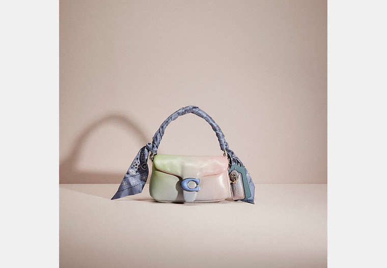 COACH®,UPCRAFTED PILLOW TABBY SHOULDER BAG 18 WITH OMBRE,Mini,Gold/Pale Pistachio Multi,Front View