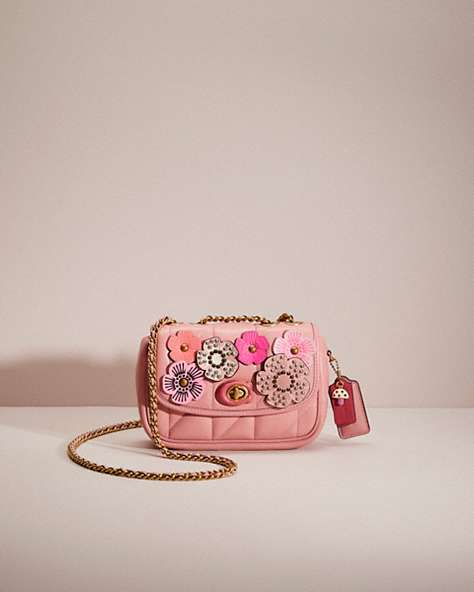 COACH®,UPCRAFTED PILLOW MADISON SHOULDER BAG 18 WITH QUILTING,Brass/Bubblegum,Front View