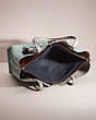 COACH®,UPCRAFTED WILLOW TOTE IN COLORBLOCK WITH SIGNATURE CANVAS INTERIOR,Pewter/Aqua Multi,Inside View,Top View
