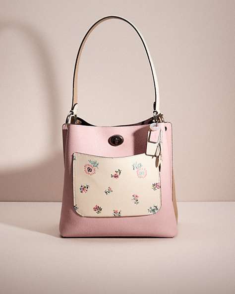 COACH®,UPCRAFTED CHARLIE BUCKET BAG IN COLORBLOCK,Garden Party,Pewter/Aurora Multi,Front View