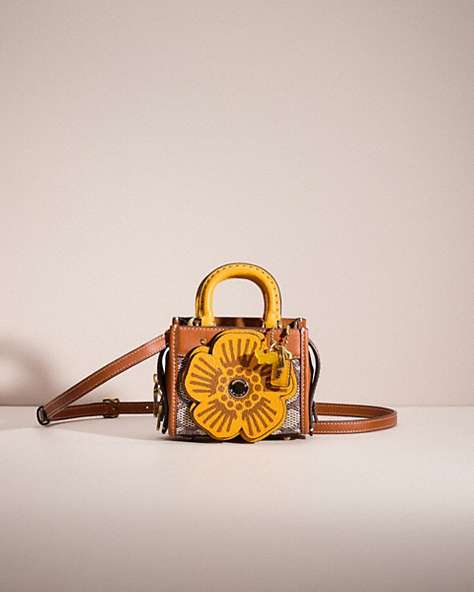 COACH®,UPCRAFTED ROGUE 12 IN SIGNATURE TEXTILE JACQUARD,Garden Party,Brass/Cocoa Burnished Amb,Front View