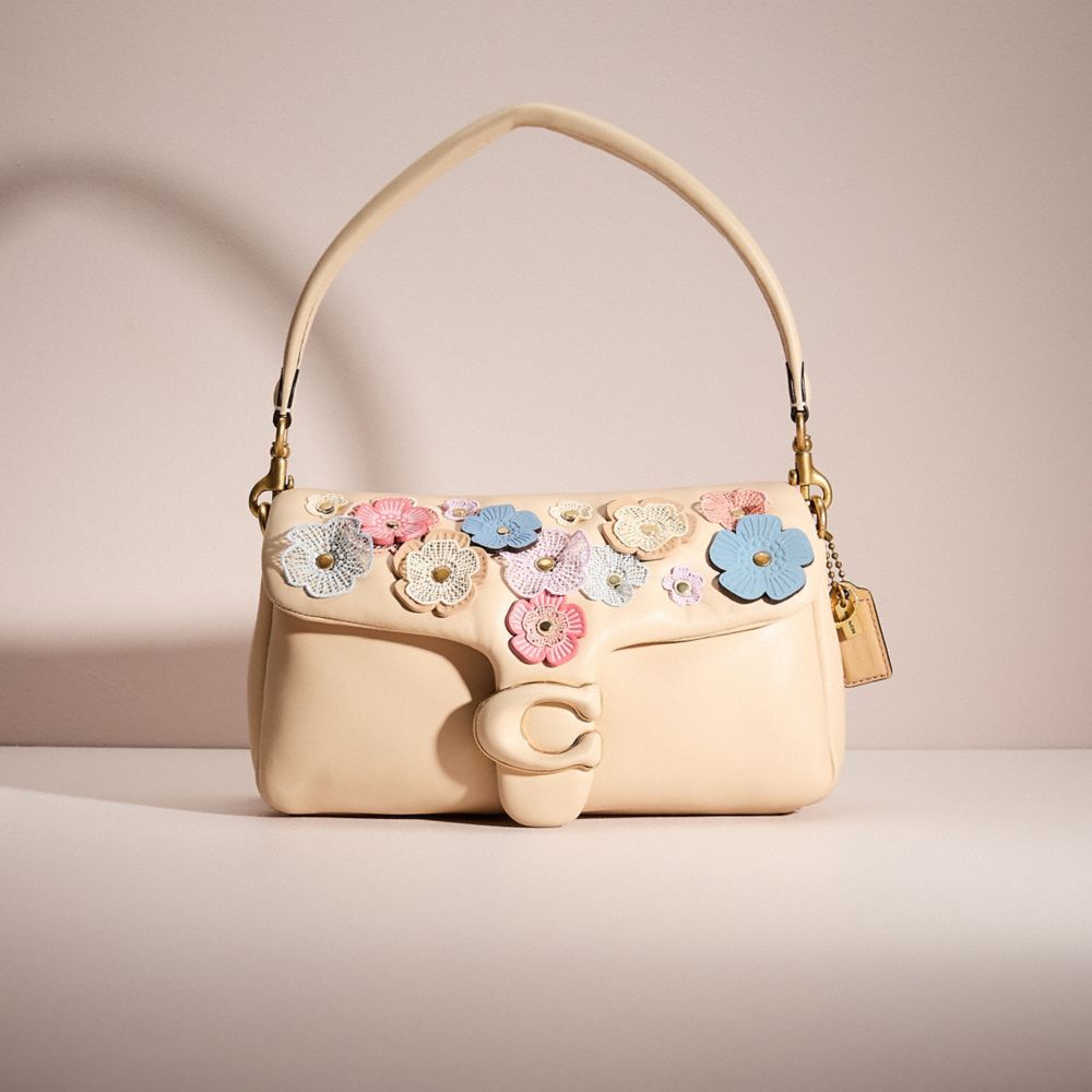 COACH®,UPCRAFTED PILLOW TABBY SHOULDER BAG 26,Nappa leather,Medium,Garden Party,Brass/Ivory,Front View