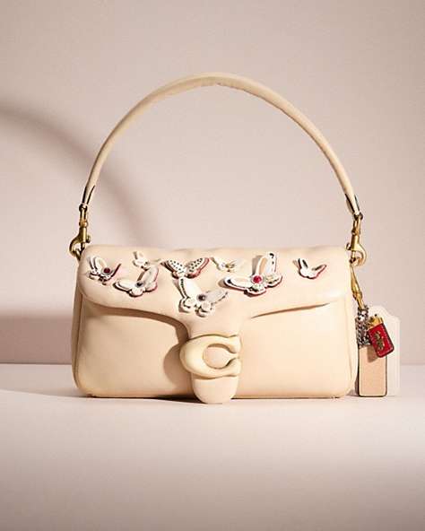 COACH®,UPCRAFTED PILLOW TABBY SHOULDER BAG 26,Medium,Garden Party,Brass/Ivory,Front View