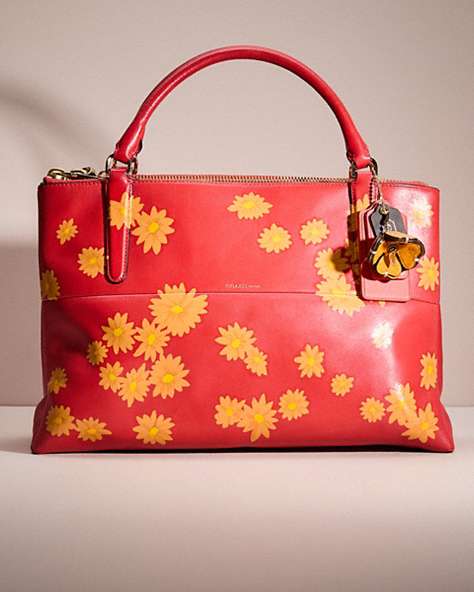 COACH®,UPCRAFTED THE BOROUGH BAG,Garden Party,Gold/Loganberry,Front View