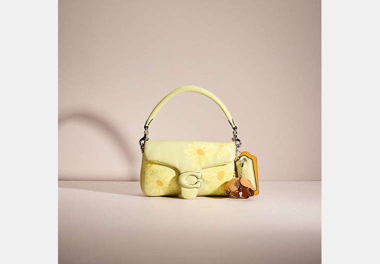 COACH®,UPCRAFTED PILLOW TABBY SHOULDER BAG 18,Mini,Garden Party,Pale Lime/Light Antique Nickel,Front View