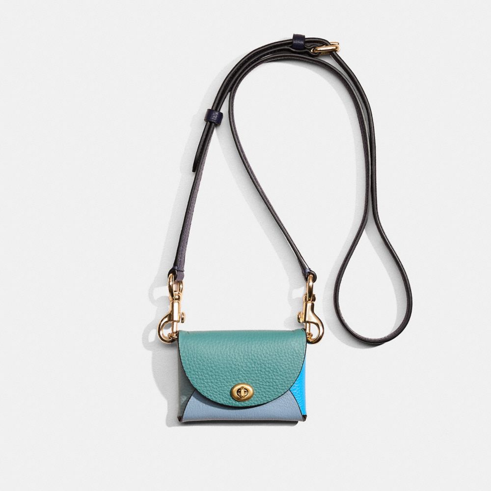 COACH®,REMADE SMALL COLORBLOCK POUCH CROSSBODY,Blue Multi,Front View