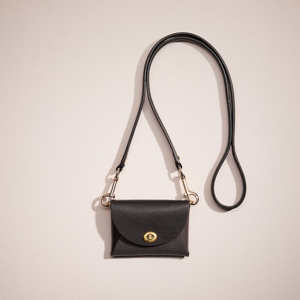 COACH®,REMADE SMALL COLORBLOCK POUCH CROSSBODY,Black/Grey Multi,Front View