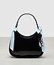 COACH®,Ergo Bag in Crinkle Patent Coachtopia Leather with Bows,Black/Pale Blue,Front View