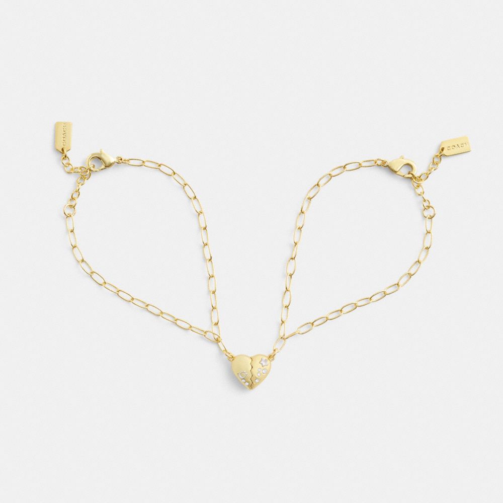 COACH®,Heart Friendship Bracelet Set,Cubic Zirconia,Glass,Heart Embellishment,Gem Embellishment,Set,Casual,Clear,Alternate View