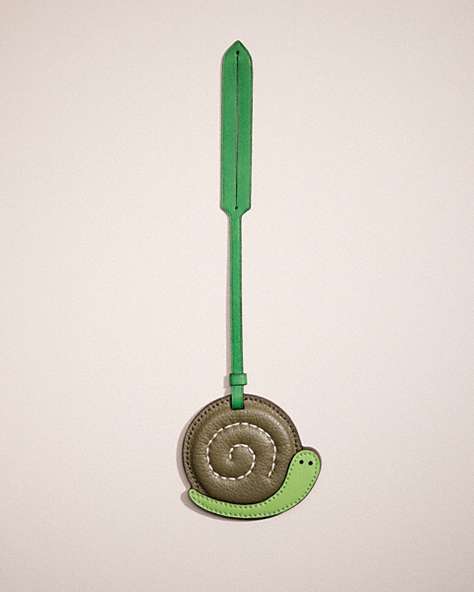 COACH®,REMADE PUFFY SNAIL BAG CHARM,Garden Party,Green Multi,Front View