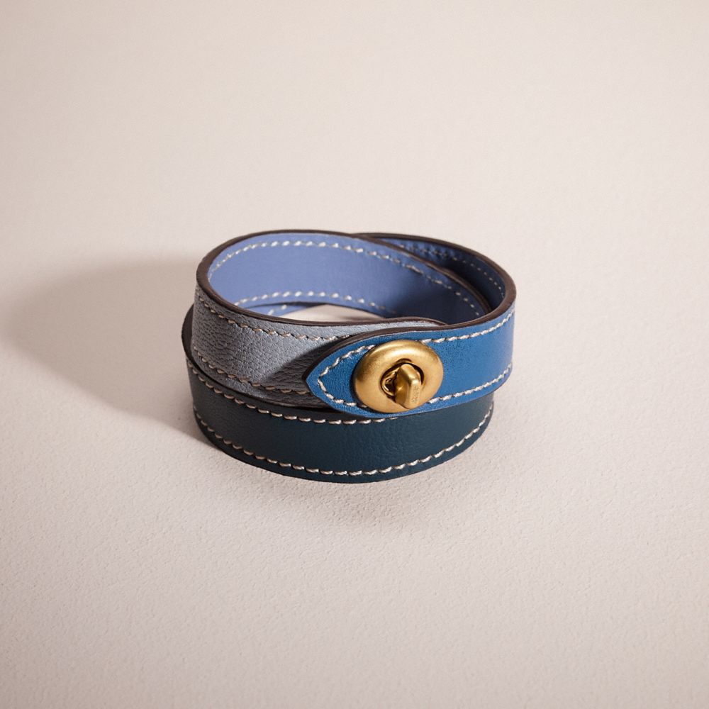 Coach leather wrap bracelet discount
