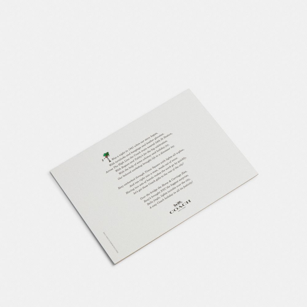 COACH®,Holiday Card Set,Greeting Cards,Paper,Graphic,Words,Multi Color,Back View