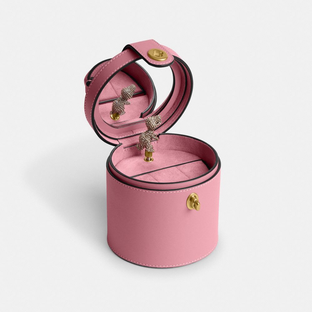 Coach Jewelry Box In Brass/true Pink