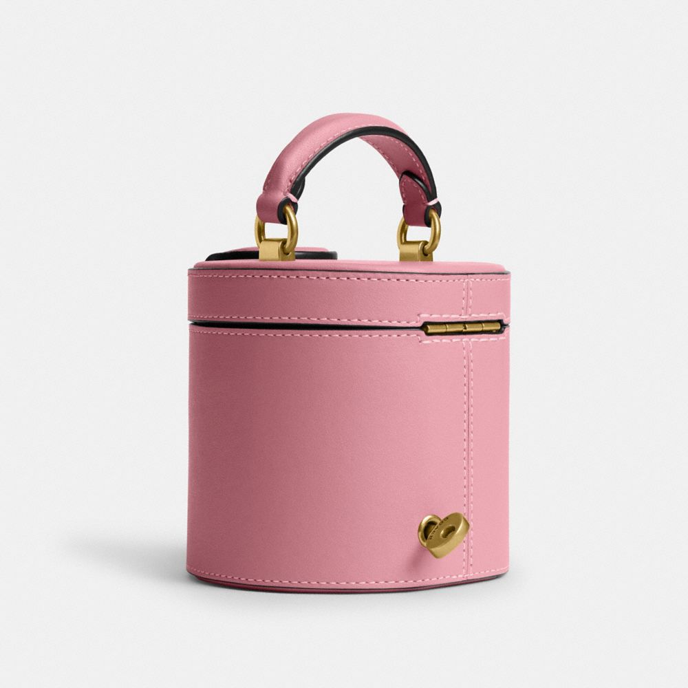 Coach Jewelry Box In Brass/true Pink