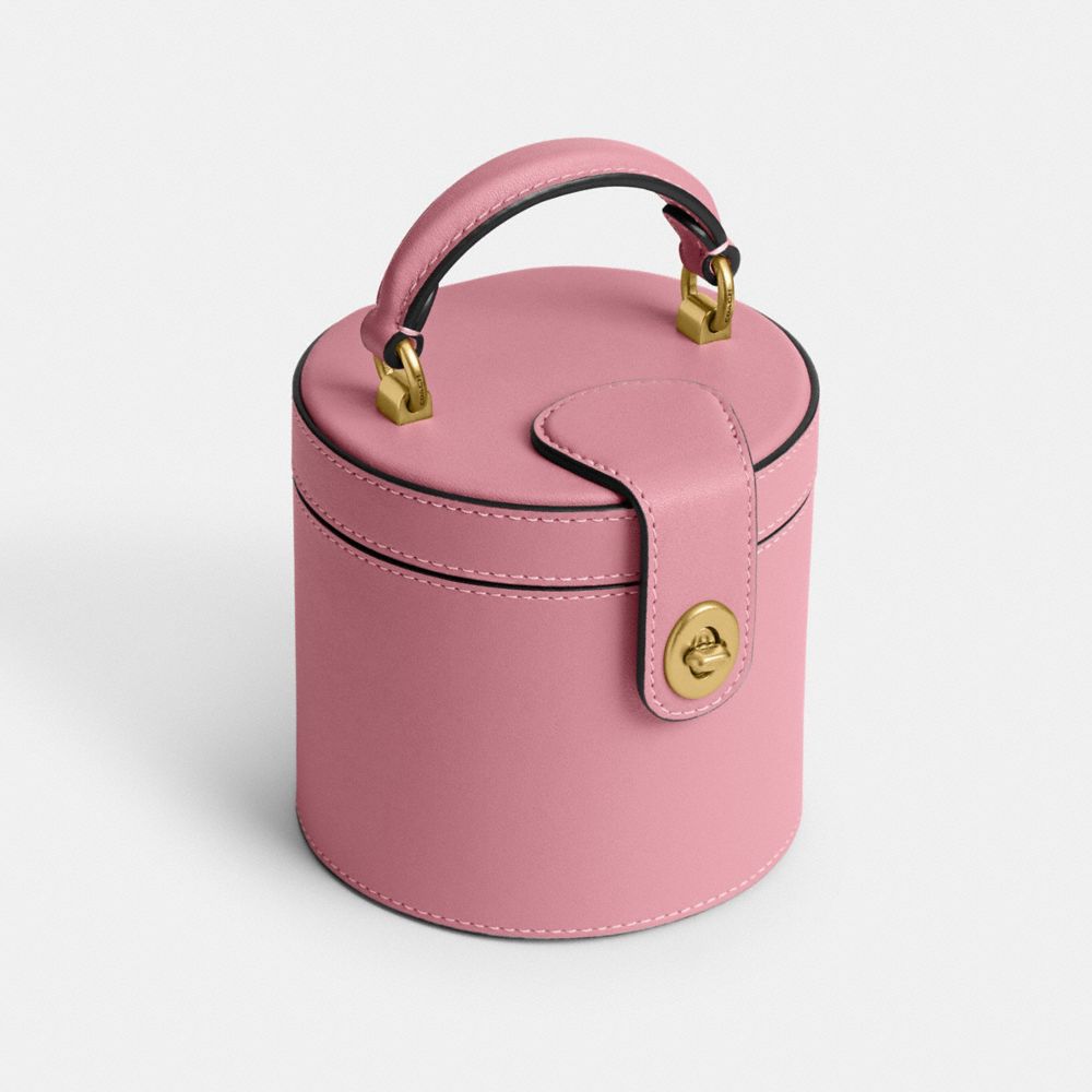 Coach Jewelry Box In Brass/true Pink