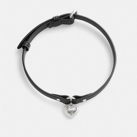 Женские брелоки Coach Heart Charm Leather Choker