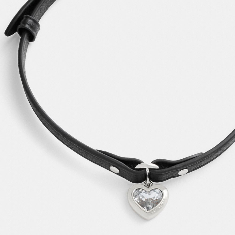 Женские брелоки Coach Heart Charm Leather Choker — фото 2