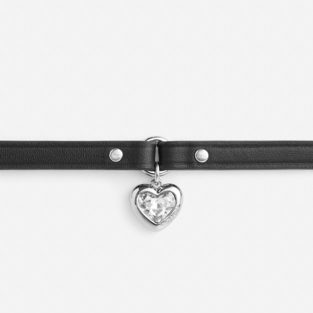 Женские брелоки Coach Heart Charm Leather Choker — фото 3