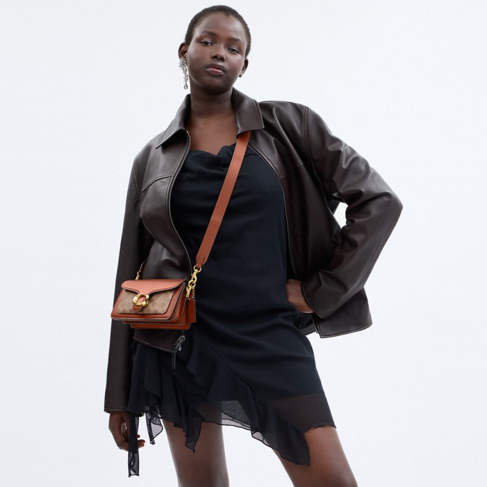 COACH®,Tabby Shoulder Bag 20 In Signature Canvas,Calfskin Leather,Canvas,Shoulder Bag,Metal,Silver Metal,Day Party,