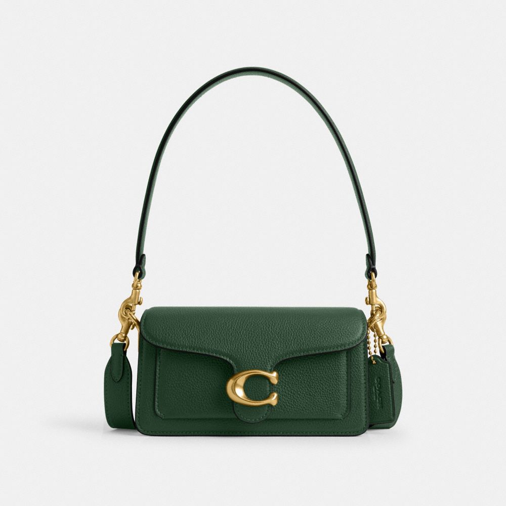 Coach Tabby Shoulder Bag 20 Brass Hunter Green Leather Handbag